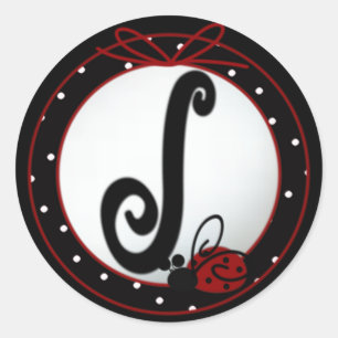 Stickers J Round initiaux de Ladybug