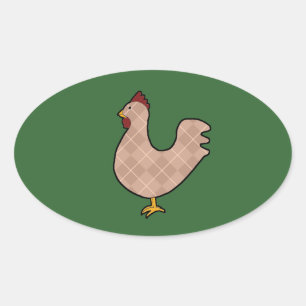 Stickers Jacquard Folk Art Rooster