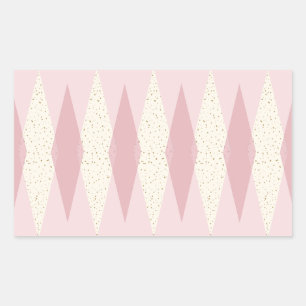 Stickers Jacquard rose moderne du milieu du siècle