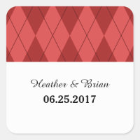 Stickers Jacquard rouge mariage