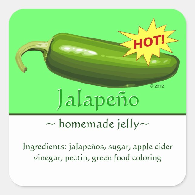 Stickers Jalapeño Square personnalisables (Devant)
