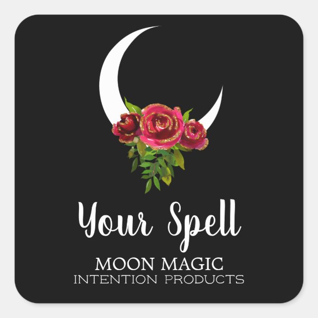 Stickers Jar Avec Lune Florale (Devant)