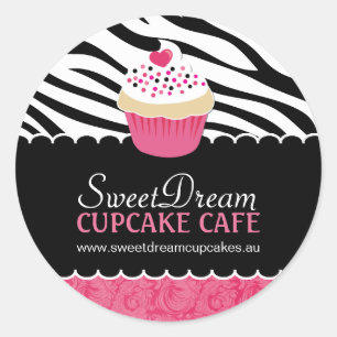 Stickers Jar Zebra Print Cupcake
