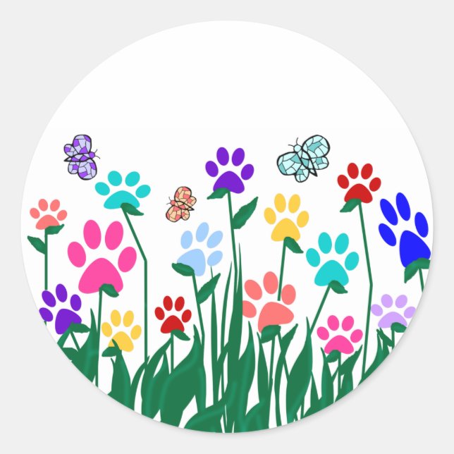 stickers jardin Empreinte de patte (Devant)