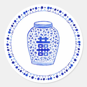 Stickers Jarre Bleu et Blanc