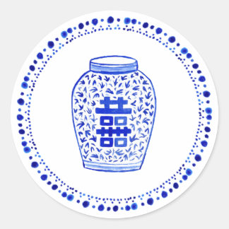 Stickers Jarre Bleu et Blanc