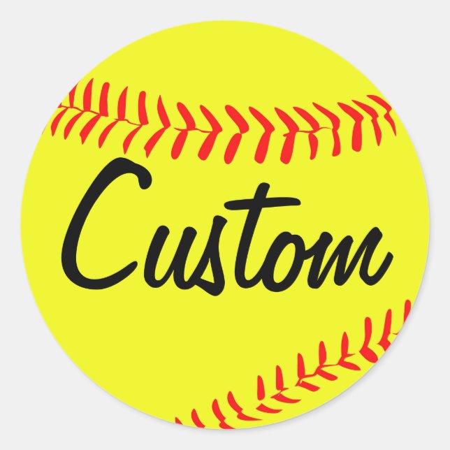 Stickers Jaune Fastpitball Softball Custom (Devant)
