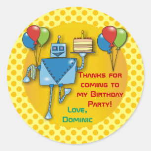 Stickers Jaune Merci Anniversaire