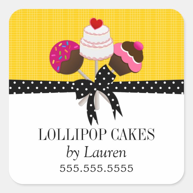 Stickers Jaune Pops Cake (Devant)