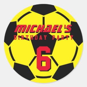 Stickers Jaune Soccer Ball Sports Anniversaire