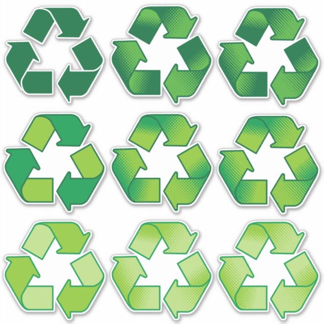 Stickers Jeu de symboles de recyclage (Devant)