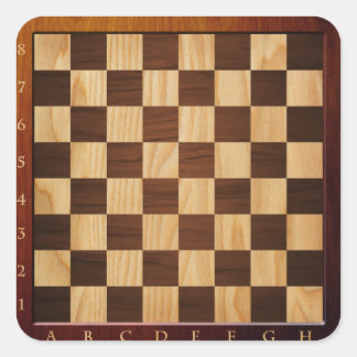Stickers jeu d'échecs en bois carré