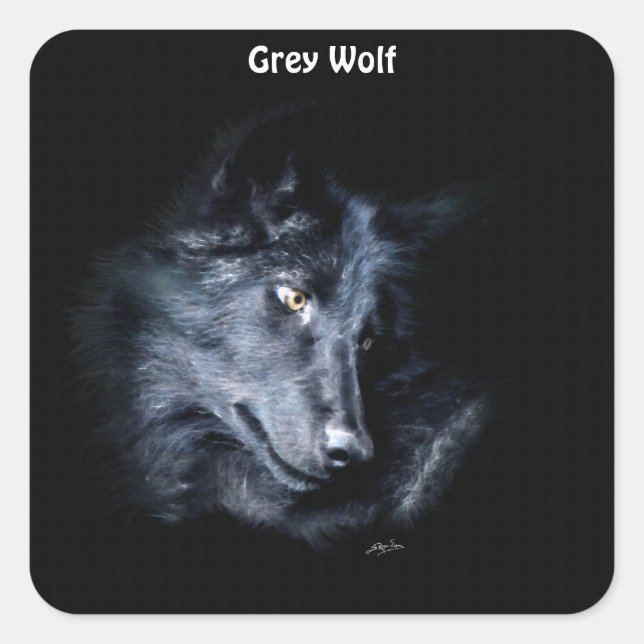 Stickers JEUNE GRIS WOLF Wildlife Supporter (Devant)