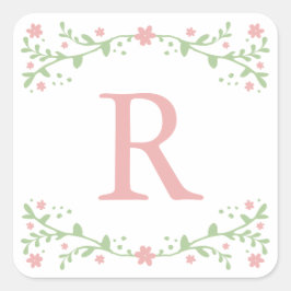 Stickers Joli en Monogramme Rose Floral