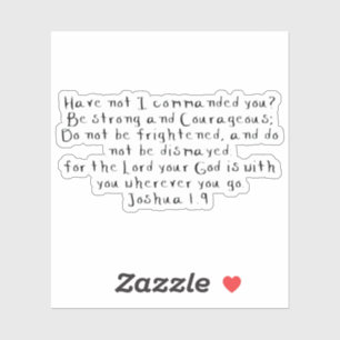 Stickers "Joshua 1:9" en vinyle coupé sur mesure