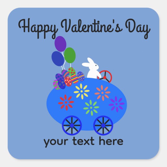 Stickers Jour de la Saint Valentin Lapin Riding Oe (Devant)