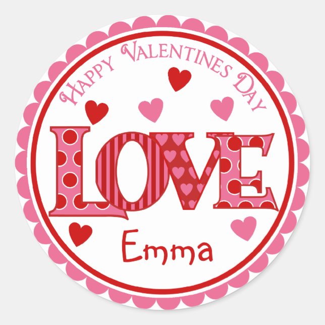 Stickers Jour de l'amour Valentines (Devant)