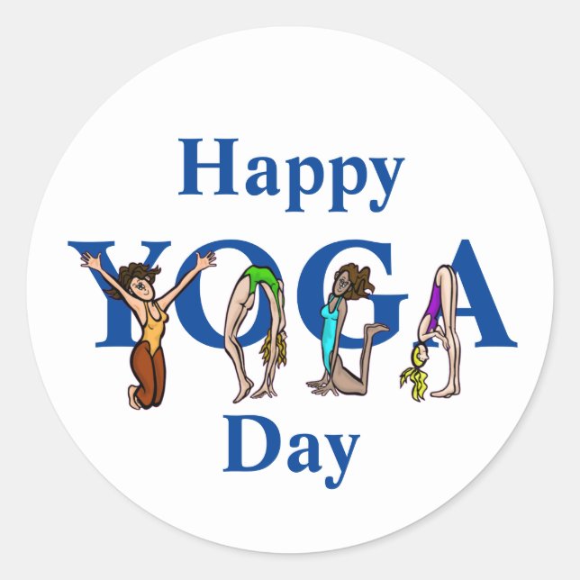 Stickers Jour de Yoga + Postes Femmes Lettres (Devant)