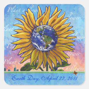 Stickers Jour des terres tournesol