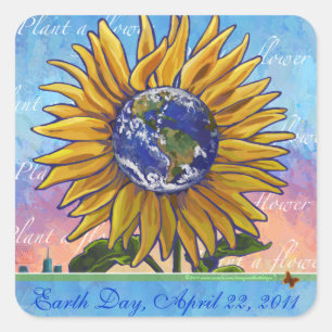 Stickers Jour des terres tournesol