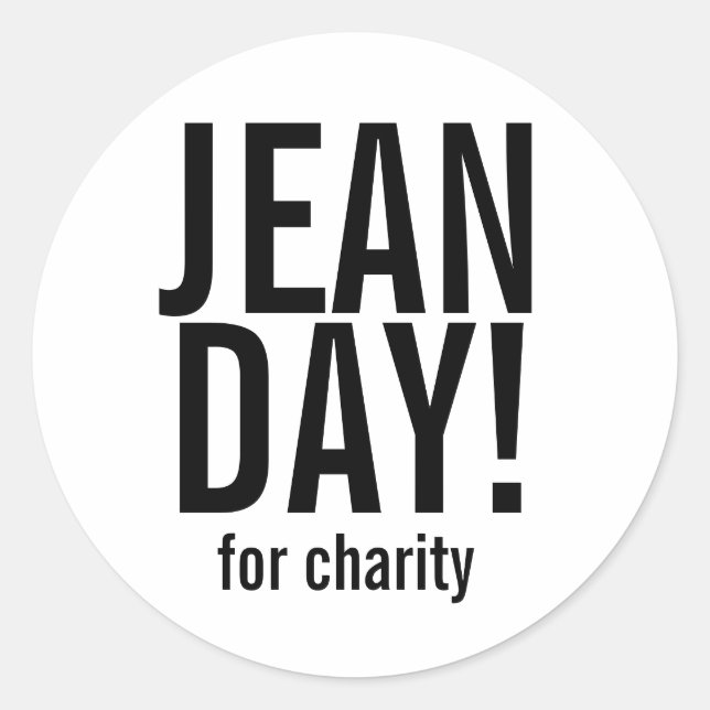 Stickers Jour Jean Texte Noir Simple (Devant)