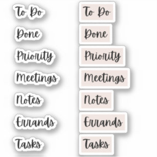 Stickers Journal à puces de productivité   Rose