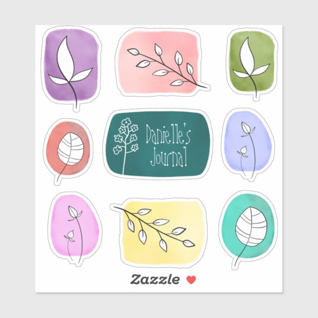 Stickers Journal Nature Nom Personnalisé (Feuille)