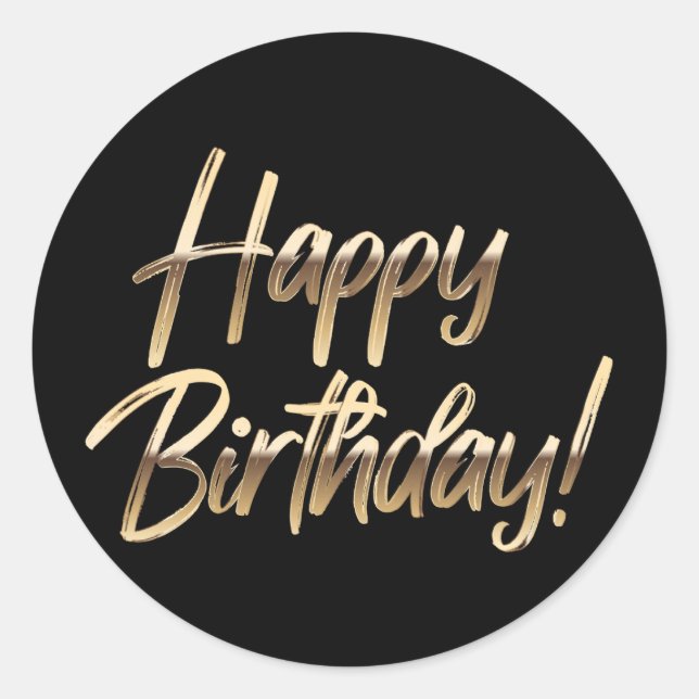 Stickers Joyeux Anniversaire Noir et Or (Devant)
