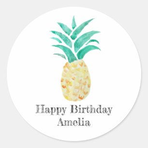 Stickers Joyeux Anniversaire Pineapple Tropical Pa
