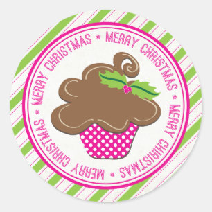Stickers Joyeux Cupcake de Noël