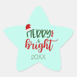 Stickers Joyeux et lumineux sur Green Holiday