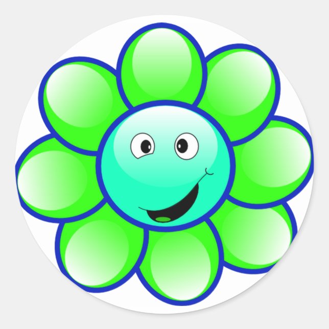 Stickers Joyeux Face Flower (Devant)
