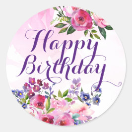 Stickers Joyeux Fleurs d'anniversaire