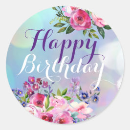 Stickers Joyeux Fleurs d'anniversaire