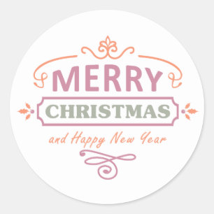 Stickers Joyeux Noël Joyeux Nouvel An Blanc