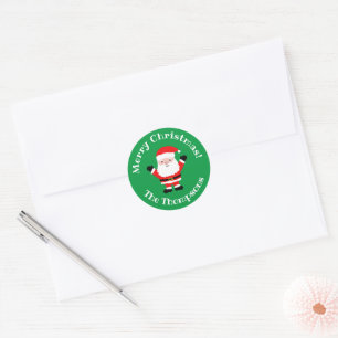 stickers Joyeux Noël personnalisés avec Père Noël 