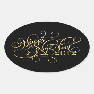 Stickers Joyeux Nouvel An Fancy - Oval