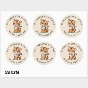 Stickers JW ronds pour enfants, soyez courageux et