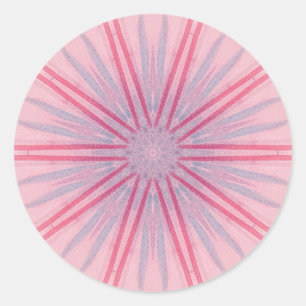 Stickers Kaleidoscope à rayons rose et bleu