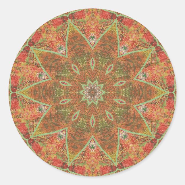 Stickers Kaleidoscope Motif Automne Abstrait (Devant)