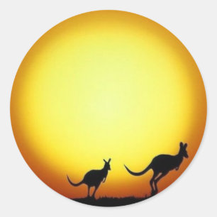 Stickers Kangaroo Sunset