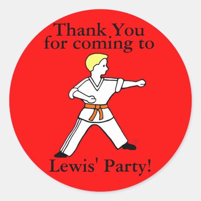 Stickers Karate Kid Party customisés pour Lewis (Devant)