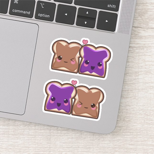 Stickers Kawaii de Beurre d'arachide et de gelée B (Détail)