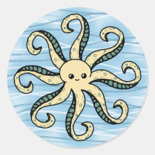 Stickers Kawaii Octopus Seaux (Devant)