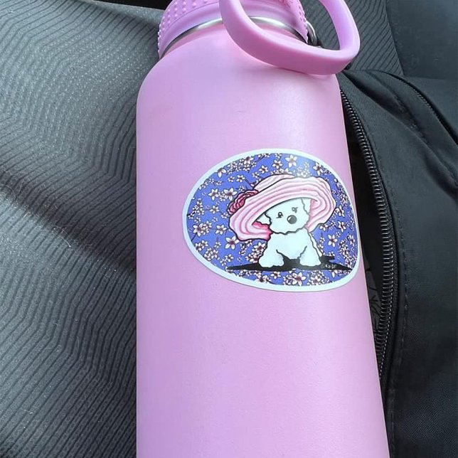 Stickers KiniArt Bichon Belle Vinyl (Customer photo KiniArt vinyl sticker on her water bottle.)