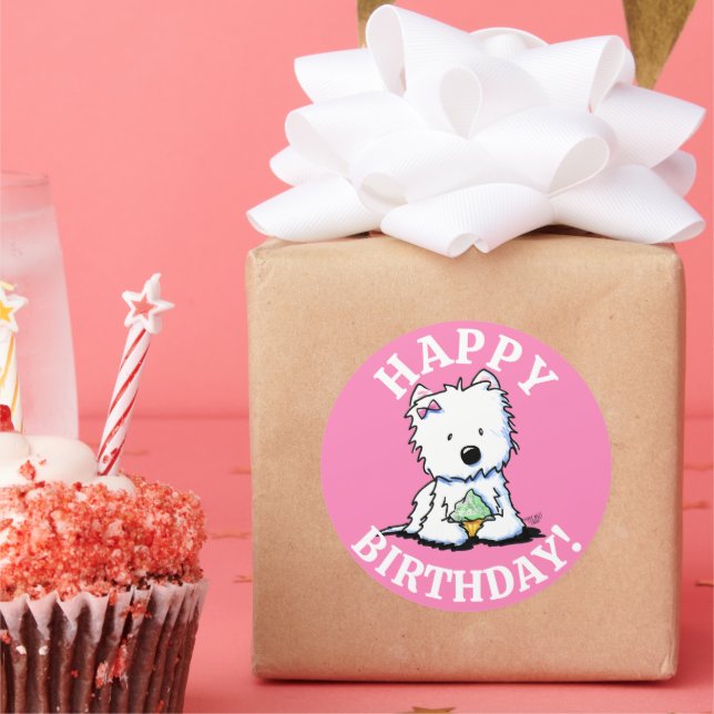Stickers KiniArt Westie ANNIVERSAIRE (Fête)