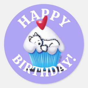 Stickers KiniArt Westie ANNIVERSAIRE