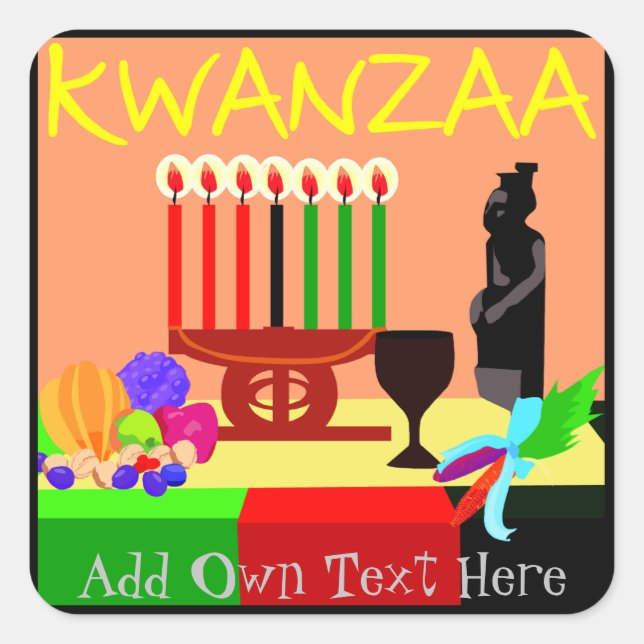 Stickers Kwanzaa Symboles Faveurs Cadeaux Personna (Devant)