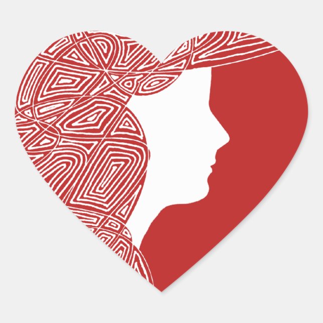 Stickers Lady Red Heart (Devant)
