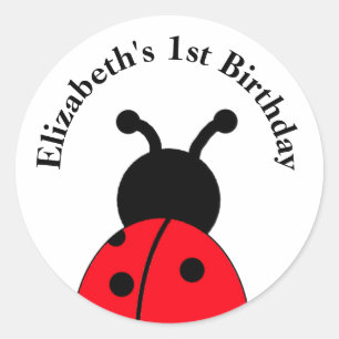 Stickers Ladybug personnalisés avec nom et année